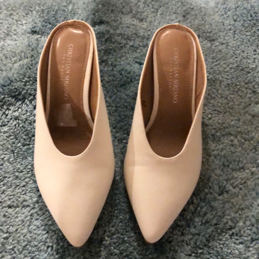 Christian Siriano White Mules
